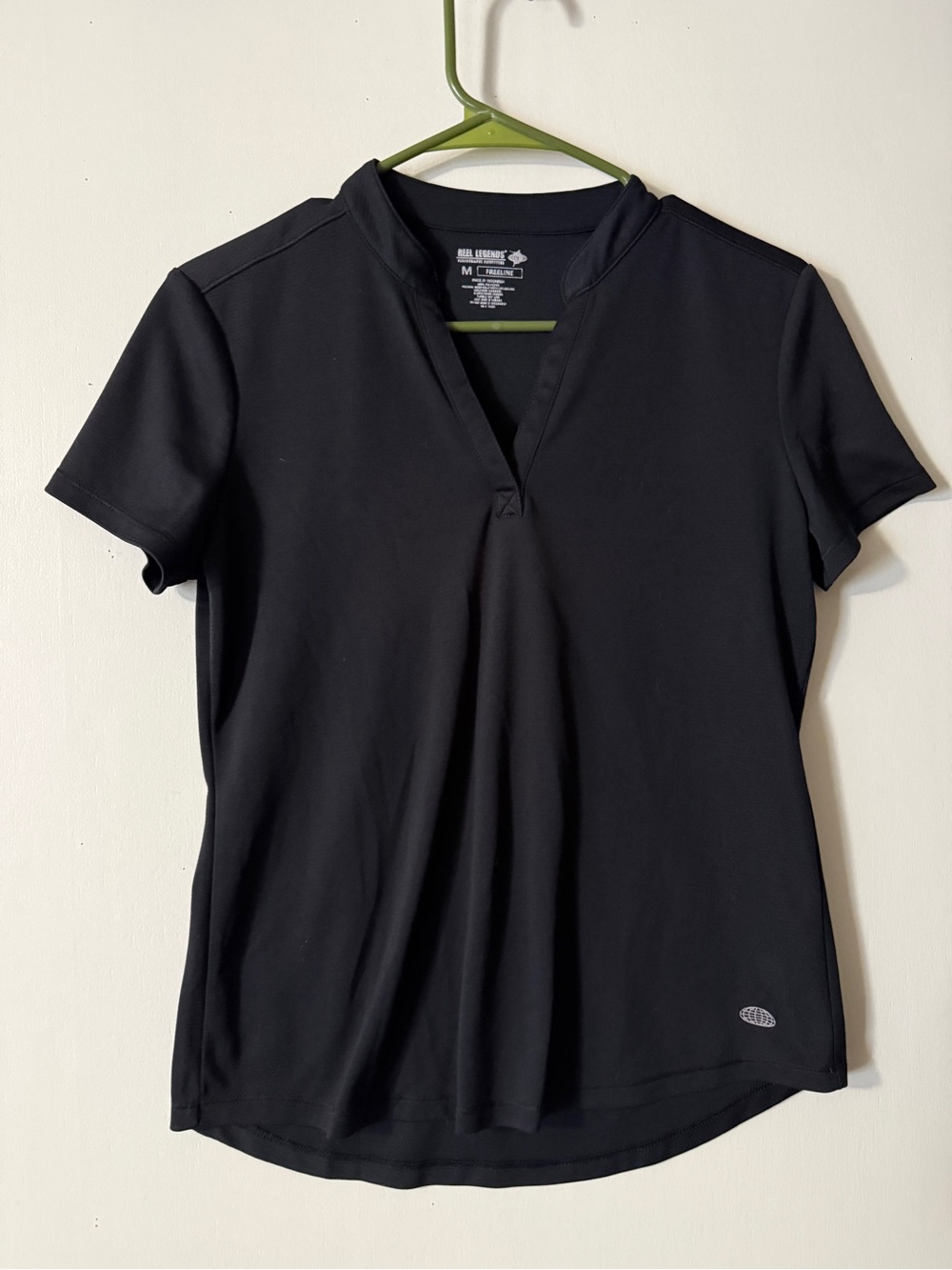 Reel Legends Black Short-Sleeve V-Notch Performance Tee